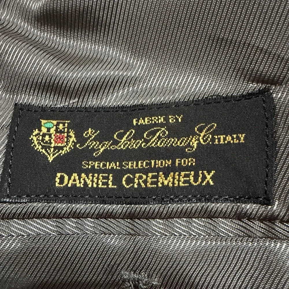 Daniel Cremieux Blazer 42L Loro Piana Fabric Charcoal Grey Pinstripe 3-Button